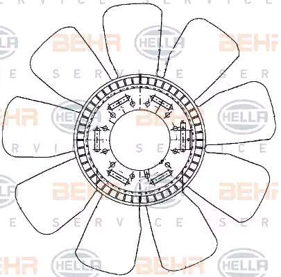 HELLA Koelventilatorwiel 8MV 376 907-631 Volvo 850 Koelventilator HELLA 8MV 376 907-631