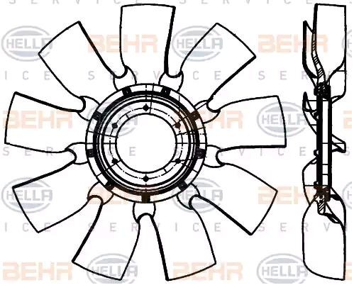 HELLA Koleso ventilátora chladenia motora 8MV 376 907-661 Koleso ventilátora chladenia motora HELLA Ford GALAXY 8MV 376 907-661