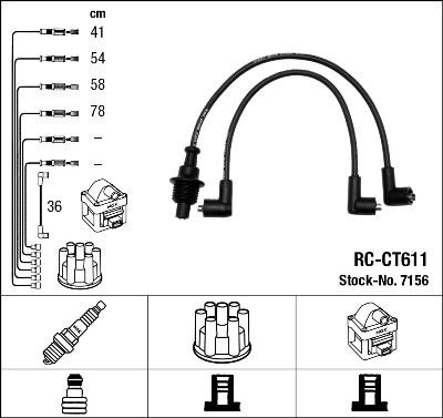 NGK Bougiekabels 7156 7156 Bougiekabel NGK CITROЁN XSARA
