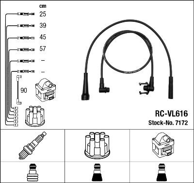 NGK Kit cavi candele 7172 7172 costo Cavi candele VOLVO V50 NGK