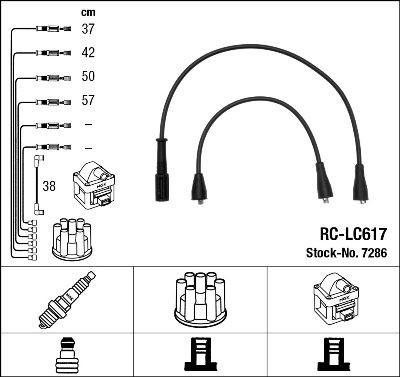 NGK Kit cavi candele 7286 7286 costo Cavi candele FIAT COUPE NGK