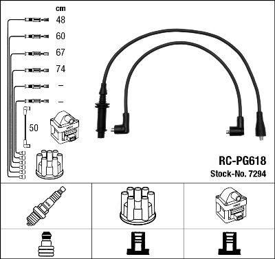 NGK Tennplugg kabelsett 7294 NGK 7294 Tennpluggkabler Citroën C5 1 Stasjonsvogn pris