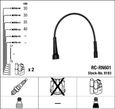 Kit de câbles d'allumage NGK 8183 NGK 8183 Faisceau d'allumage RENAULT ESPACE 2013