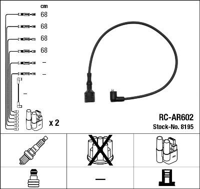 NGK Kit cavi candele 8195 8195 costo Cavi candele ALFA ROMEO 146 NGK