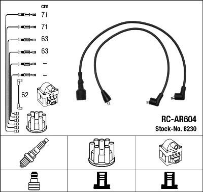 NGK Kit cavi candele 8230 8230 costo Cavi candele ALFA ROMEO MITO NGK