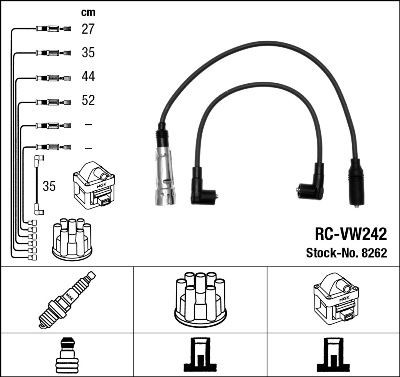 NGK Bougiekabels 8262 Audi A3 Bougiekabel NGK 8262