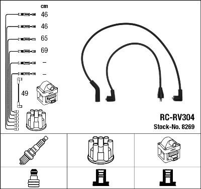 NGK Sada zapaľovacích káblov 8269 NGK 8269 Sviečkové káble Honda Civic EM2 cena