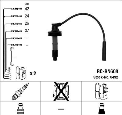 NGK Kit cavi candele 8492 8492 costo Cavi candele VOLVO V50 NGK