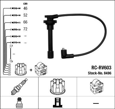 Kit cavi candele NGK 8496 NGK 8496 Fili candele Honda ACCORD 2016