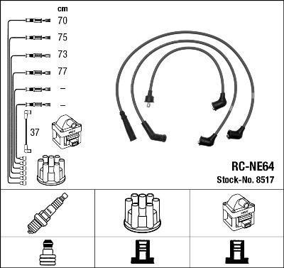 NGK Tändkabelsats 8517 8517 NGK tändkabelsats NISSAN NV200