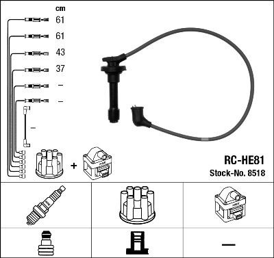 NGK Kit cavi candele 8518 NGK 8518 Fili candele City GD originale prezzo
