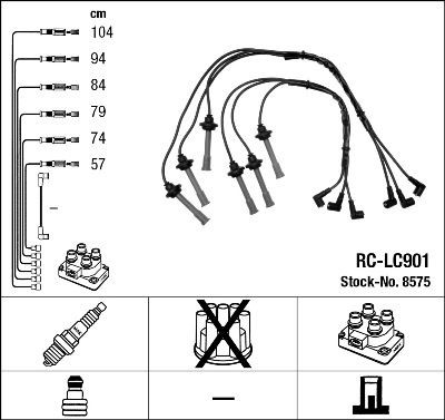 NGK Kit cavi candele 8575 8575 costo Cavi candele FIAT COUPE NGK