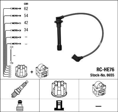 NGK Kit cavi candele 8655 NGK 8655 Fili candele City GD originali prezzo