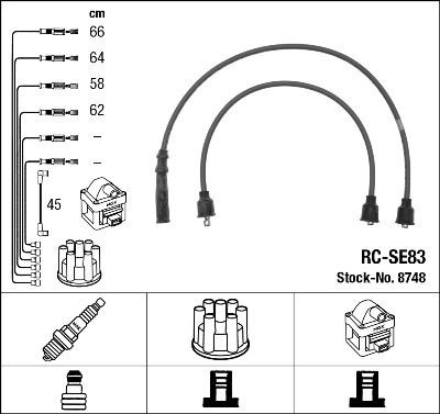 NGK Süütesüsteemikomplekt 8748 NGK 8748 Süütejuhtmed Suzuki Alto GF hind