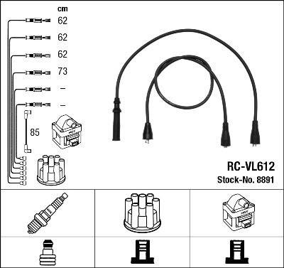 NGK Kit cavi candele 8891 8891 Cavi candele NGK VOLVO V50 costo