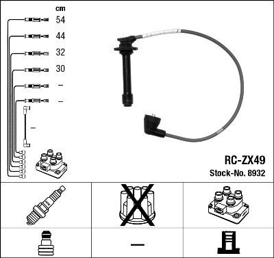 NGK Kit cavi candele 8932 8932 costo Cavi candele NGK TOYOTA YARIS