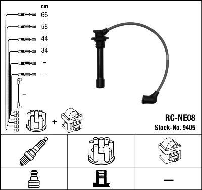 NGK Ignition Cable Kit 9405 NGK 9405 Nissan Micra Mk3 plug leads replacement