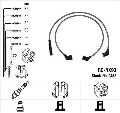 NGK Tændkabelsæt 9482 Tændkabelsæt NGK Nissan DATSUN 9482