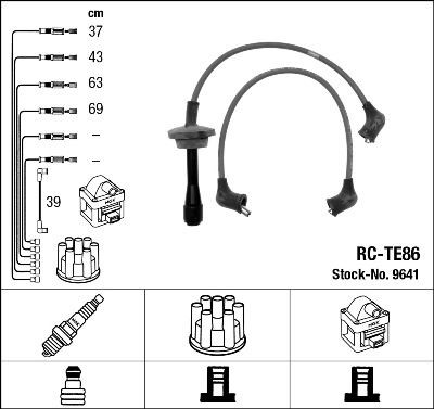 NGK Tennplugg kabelsett 9641 9641 Pluggledninger NGK TOYOTA YARIS