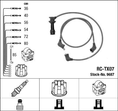 NGK Kit cavi candele 9687 9687 Cavi candele TOYOTA YARIS NGK costo