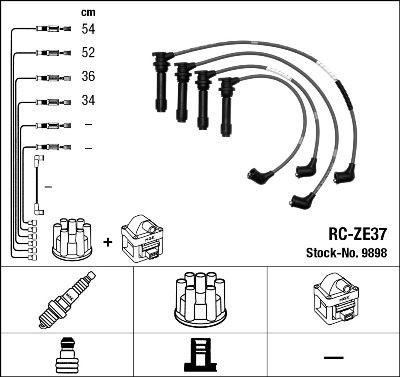 NGK Süütesüsteemikomplekt 9898 NGK 9898 Süütejuhtmed Mazda 2 DE hind