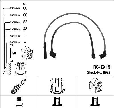 NGK Tennplugg kabelsett 9922 Pluggledninger NGK Mazda 323 9922