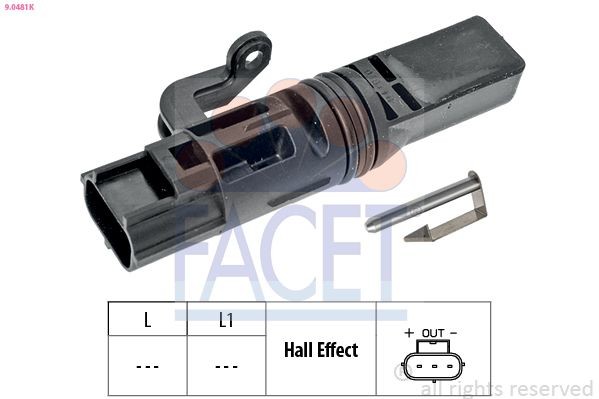 FACET Sensor, rotações 9.0481K Sensor de rotações gestão do motor FACET Alfa Romeo 147 9.0481K