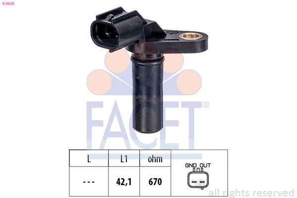 Sensor, turtall FACET 9.0636 FACET 9.0636: Veivakselsensor Hyundai H-1 Kassevogn 2012