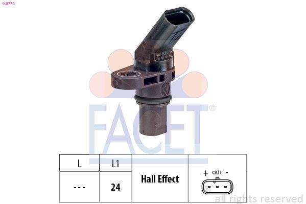 Sensor, rotações FACET 9.0773 FACET 9.0773 Gerador de impulsos cambota SKODA OCTAVIA 2020