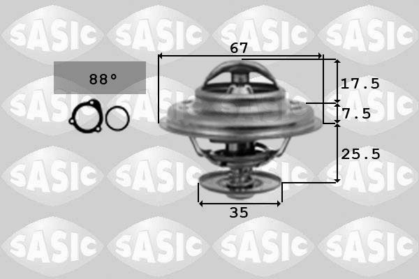 SASIC Thermostaat, koelvloeistof 9000335 9000335 SASIC Thermostaat, behuizing Volkswagen goedkoop