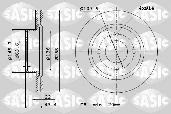SASIC Remschijf 9004817J 9004817J Remschijven MAZDA 626 SASIC