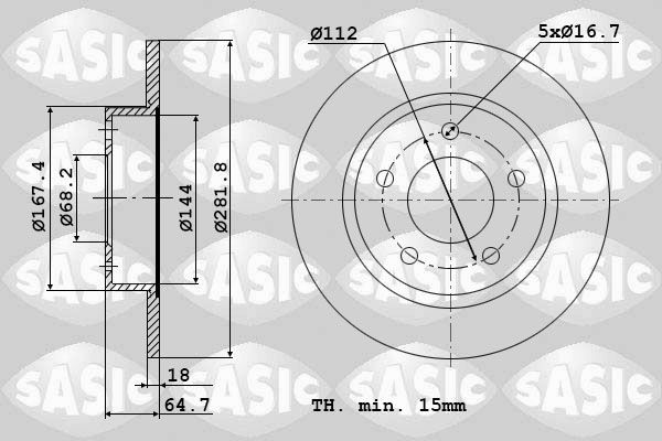 SASIC Bremsscheibe 9004907J 9004907J Bremsscheiben VW FOX SASIC kaufen