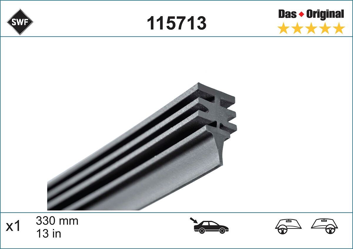 SWF Borracha de limpa-vidros 115713 115713 Borracha do limpa-para-brisas ALFA ROMEO 1750-2000 SWF