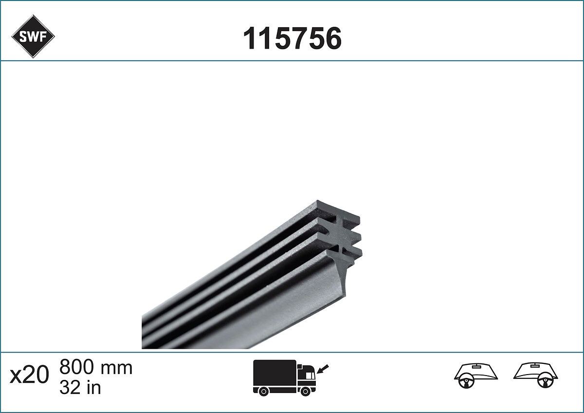 SWF Borracha de limpa-vidros 115756 Borracha do limpa vidros SWF Alfa Romeo 1750-2000 115756