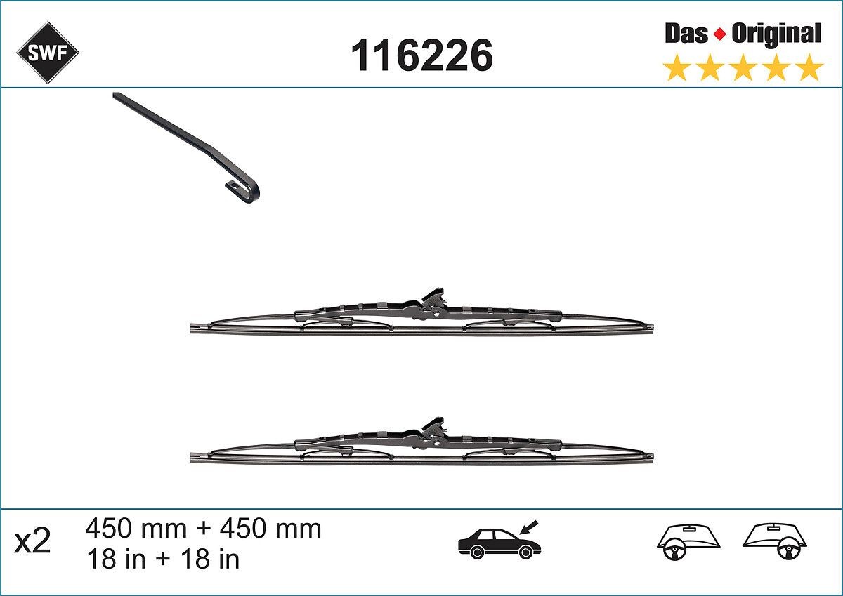 SWF Escova do limpa-vidros 116226 SWF 116226 Escovas para brisas Opel Corsa B baratos