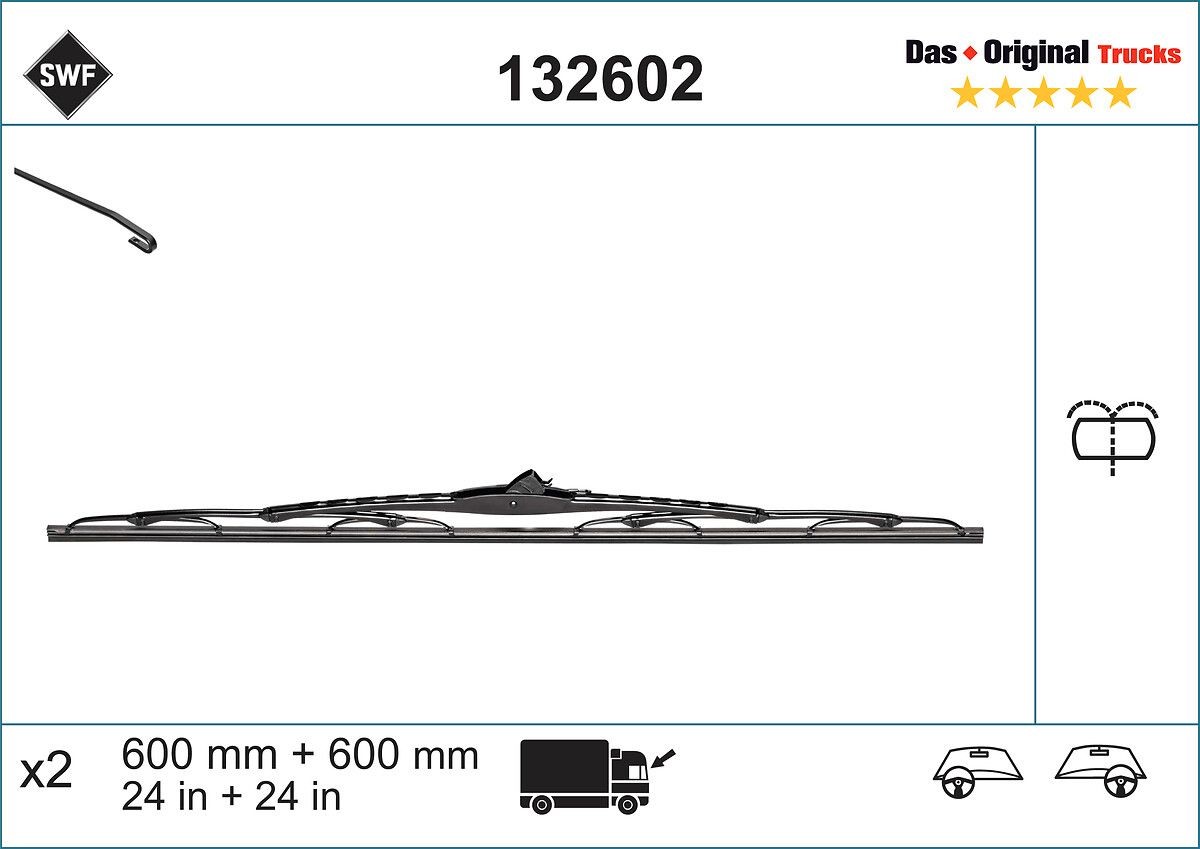 SWF Essuie-glace 132602 SWF 132602 Balai d'essuie-glace Renault Master 2 Сamion à Plateau prix