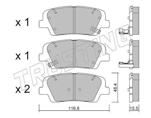 TRUSTING Τακάκια φρένων 918.0 Τακάκια δισκόφρενων HYUNDAI TRUSTING 918.0