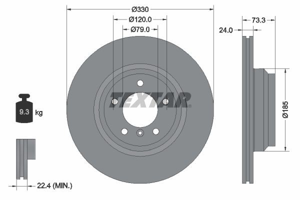 TEXTAR Bremžu diski 92137805 Diski TEXTAR BMW X1 PRO+ 92137805