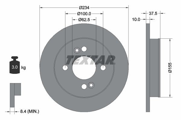 TEXTAR Disque de frein 92147203 92147203 Disques de frein TEXTAR HYUNDAI SANTA FE