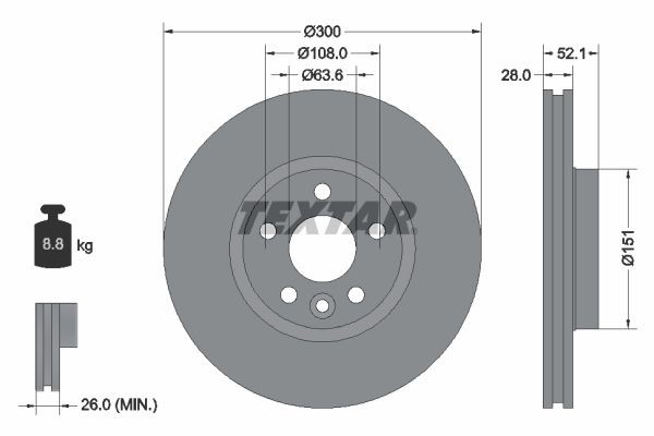 TEXTAR Bremseskive 92159205 92159205 TEXTAR Sportsbremseskiver Ford billige