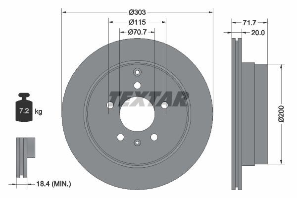TEXTAR Bremžu diski 92165503 Sporta bremžu diski TEXTAR JIMNY 92165503 lēti