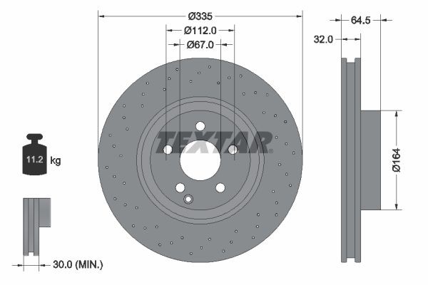 TEXTAR Δισκόπλακα 92171905 92171905 PRO+ Δισκόπλακες MERCEDES-BENZ VITO TEXTAR