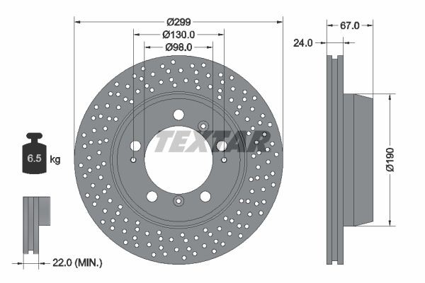TEXTAR Disco freno 92176705 92176705 PRO+ costo Dischi freno sportivi PORSCHE 928 TEXTAR