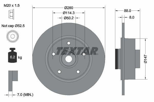 TEXTAR Bremžu diski 92196003 Bremžu disks TEXTAR LAGUNA 92196003 lēti