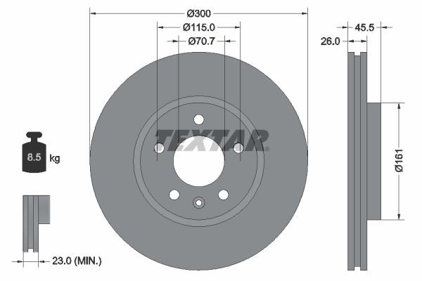 TEXTAR Disco de travão 92205605 Disco TEXTAR HHR 92205605 baratos