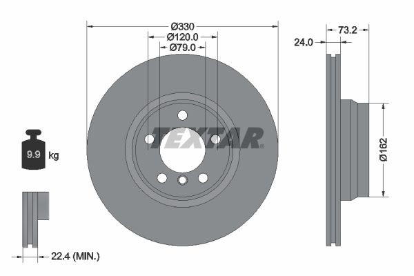 TEXTAR Bremžu diski 92242005 92242005 Bremžu diski TEXTAR BMW X1