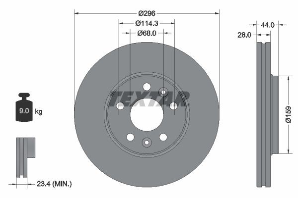 TEXTAR Bremseskive 92268803 Bremseskiver TEXTAR Nissan MICRA PRO 92268803