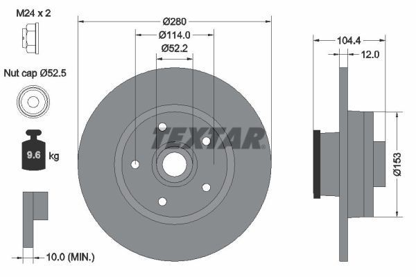 TEXTAR Δισκόπλακα 92268903 TEXTAR 92268903 Αγωνιστικές δισκόπλακες Primastar Microbus (X82) γνήσια τιμες
