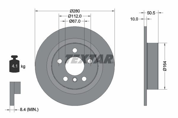 Remschijf TEXTAR 92274603 TEXTAR PRO 92274603 Remschijf set BMW i3 2016