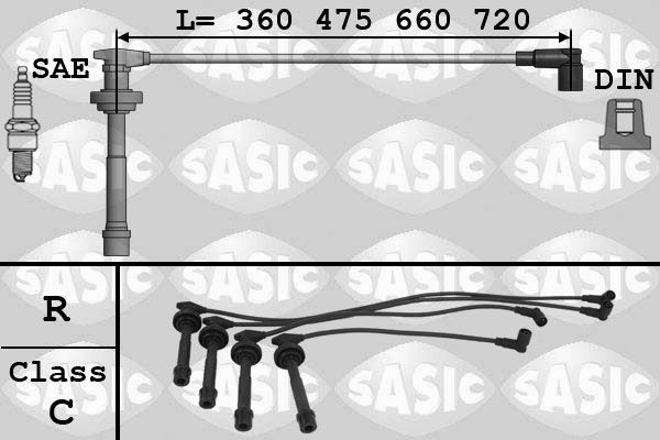 SASIC Tändkabelsats 9286015 9286015 SASIC tändkablar NISSAN ALMERA